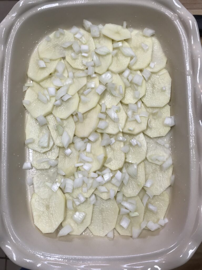 Scalloped Potatoes- layering