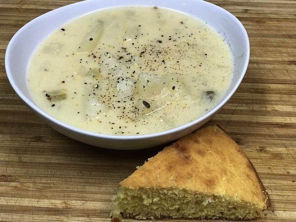 cornbread and soup
