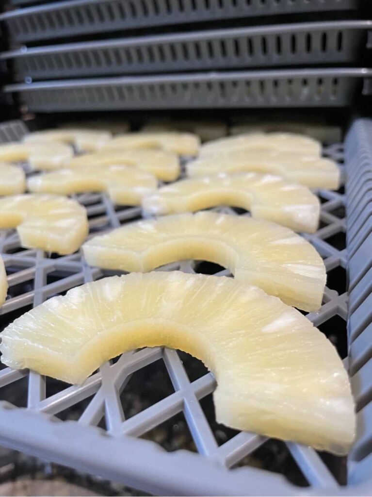 Dehydrating pineapple makes a delicious snack