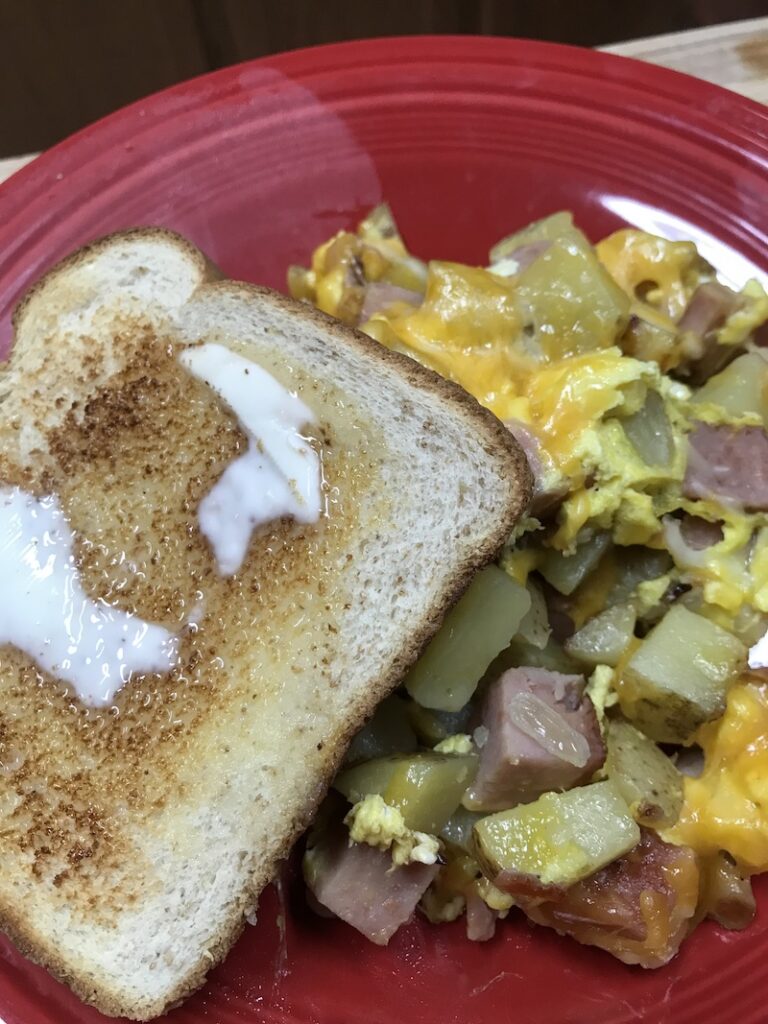 SPAM Breakfast Skillet with Buttered Toast