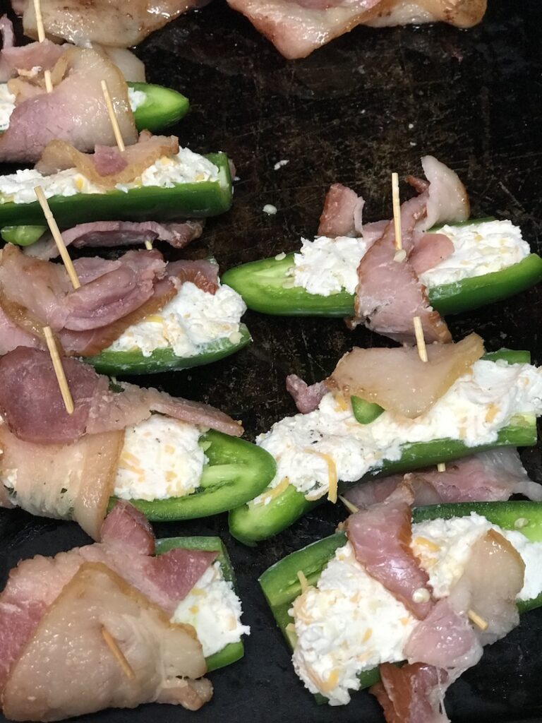 Jalapeno poppers ready for grilling