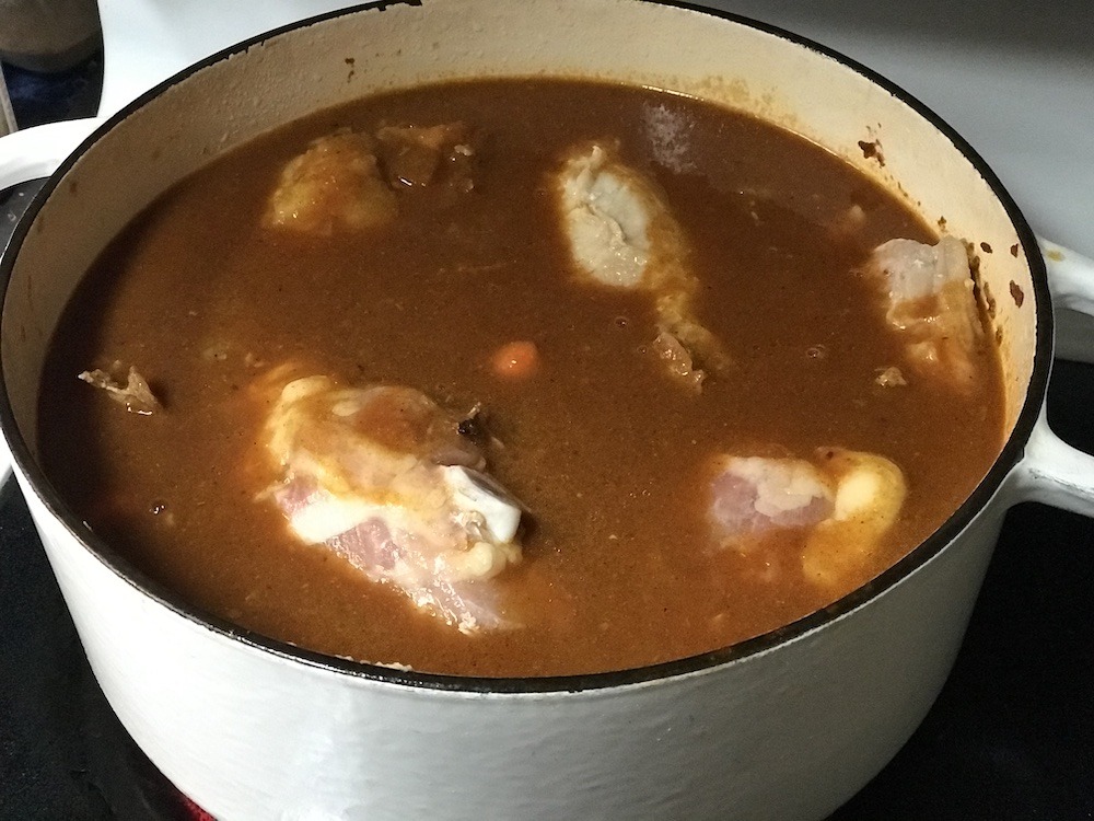 Chicken nestled in the Indian Stew