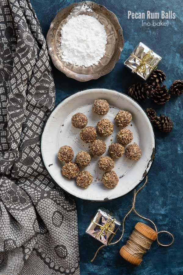 easy Christmas desserts Pecan Rum Balls