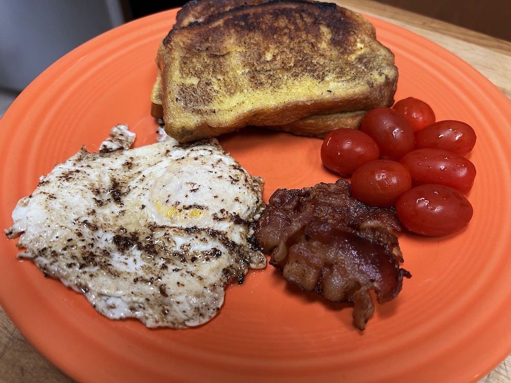 French Toast with Eggs and Bacon