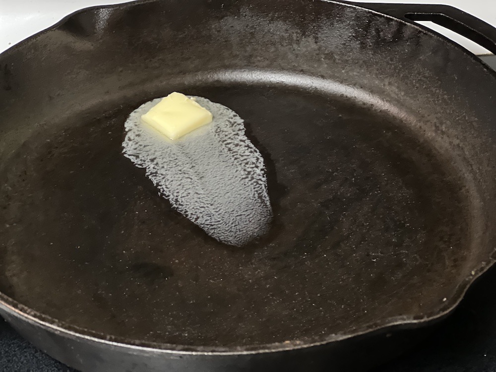 Butter in Cast Iron Skillet