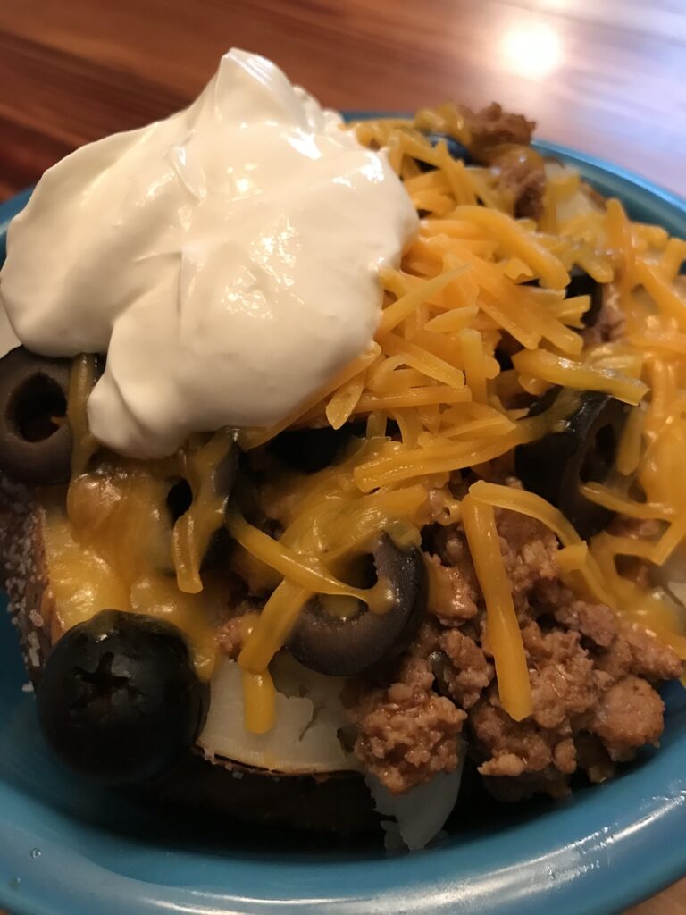 Taco baked potato in ninja foodi
