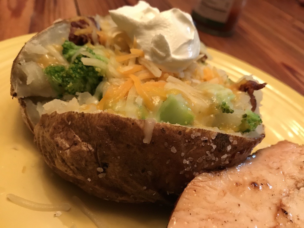 Broccoli and cheese baked potato