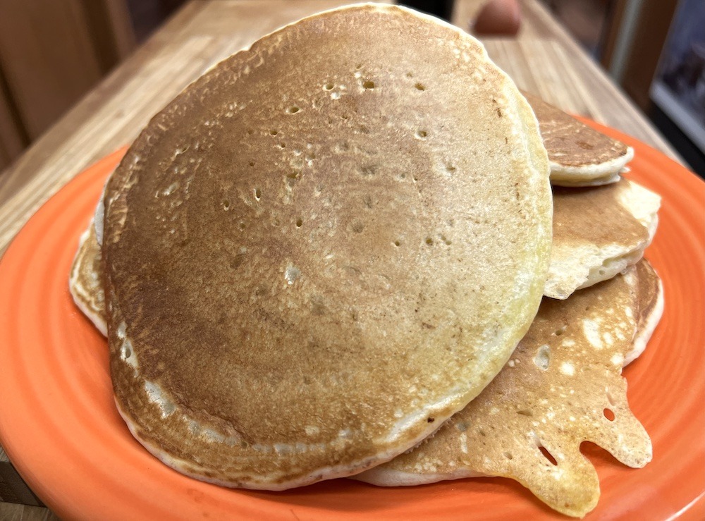 Stack of sourdough pancakes
