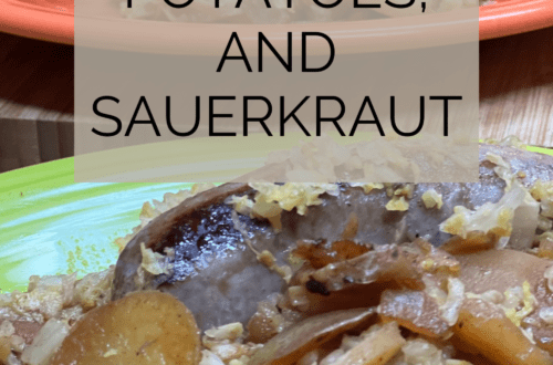 Bratwurst with Potatoes and Kraut