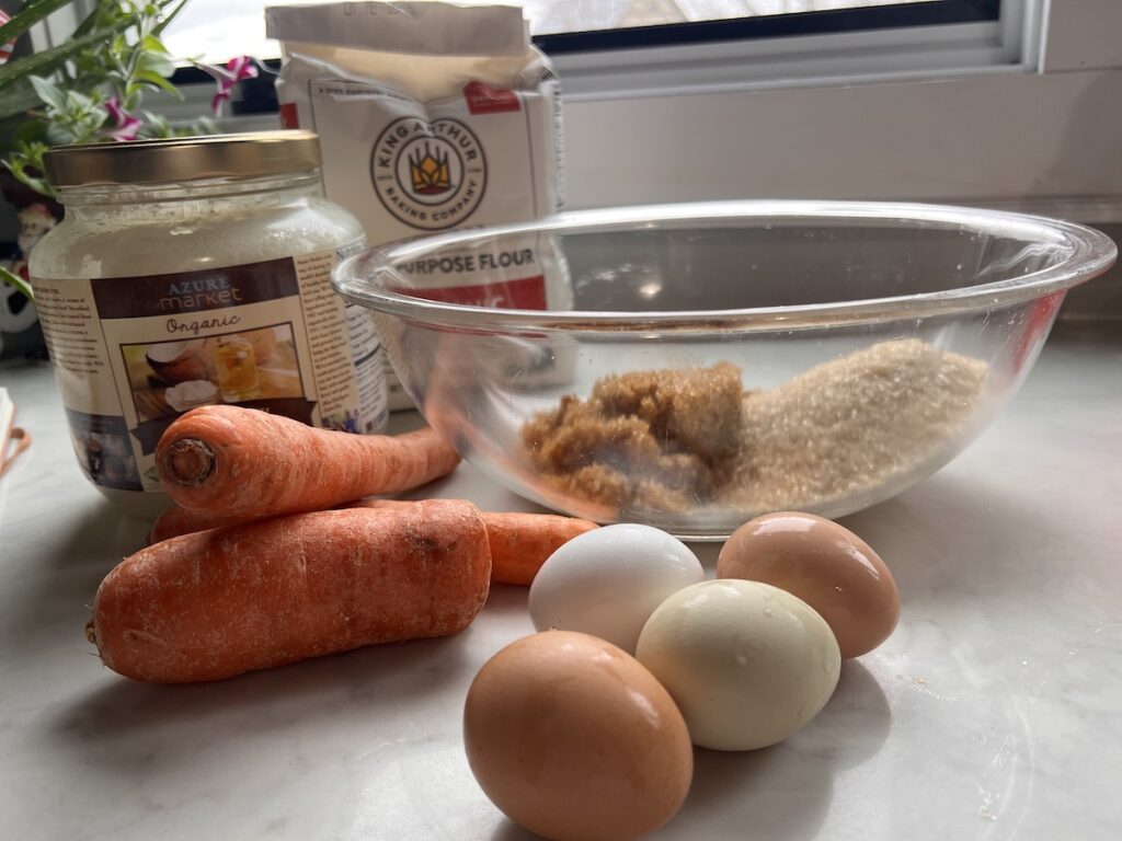 Carrot Cake ingredients are simple and delcious.